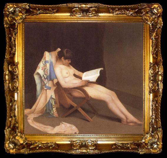 framed  Theodore Roussel The Reading gril, ta009-2